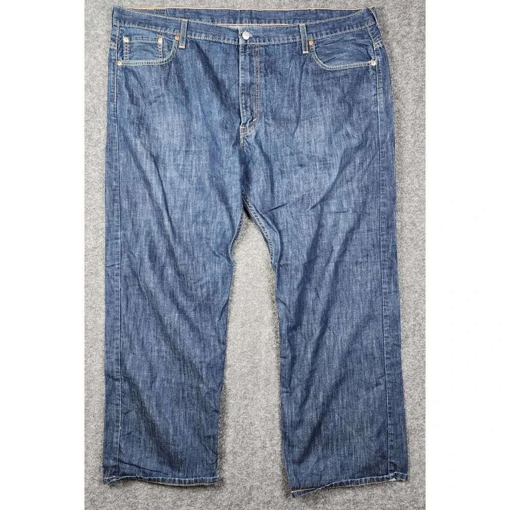 Levi Strauss 569 Loose Straight Jeans Mens 44x32 Blue‎ Dark Wash Baggy Denim